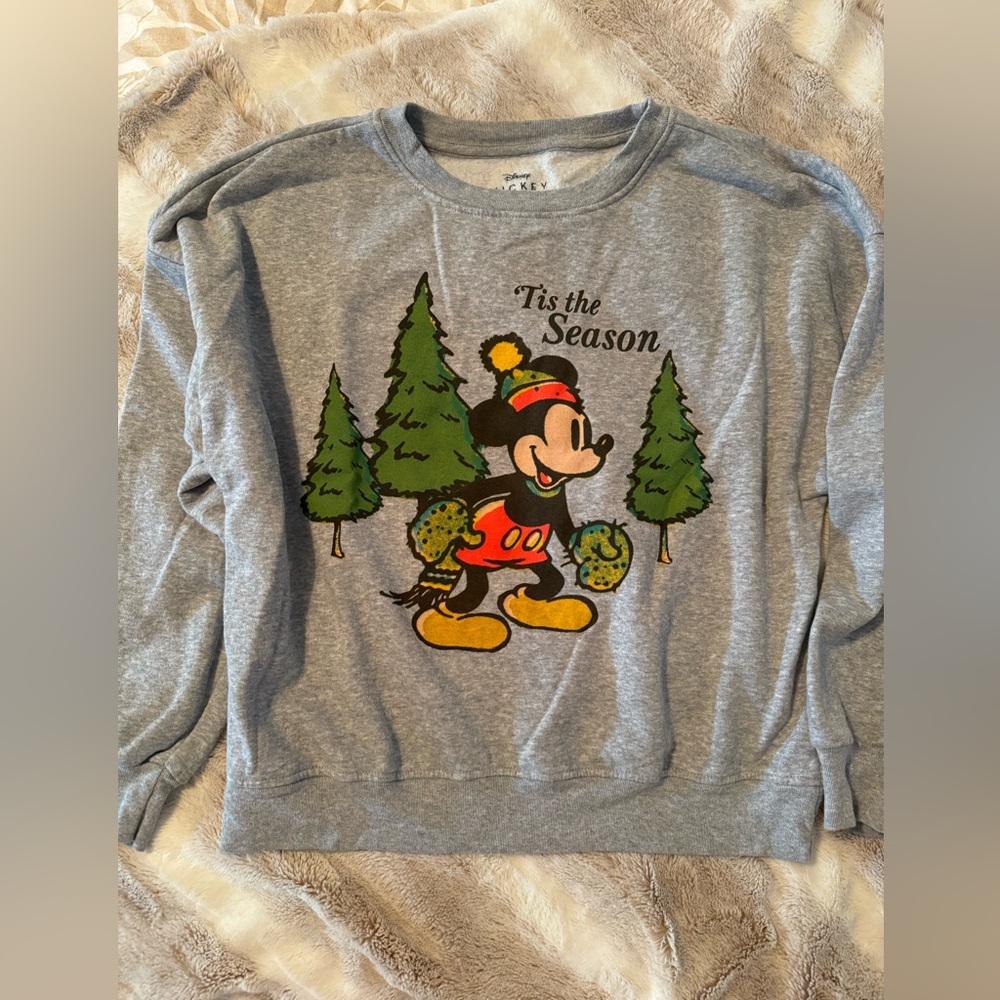 Disney Girls Mickey Mouse Holiday Sweatshirt size L